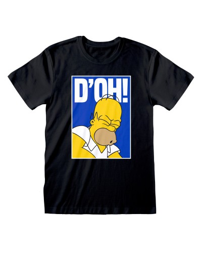 T-shirt med kortärm Unisex The Simpsons Doh Svart