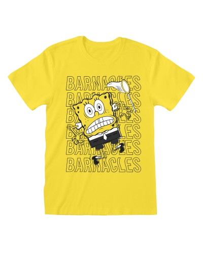 Spongebob Maglia Unisex Barnacles Gialla - Maniche Corte Cotone
