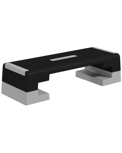  Stepper ad Altezza Regolabile con Gradini Rimovibili e Fondo Antiscivolo, in ABS, 97x36x15/20/25 cm, Grigio