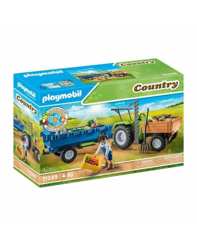 Playmobil Traktor mit Anhänger und Figur - Landwirtschafts-Spielset 42-teilig

