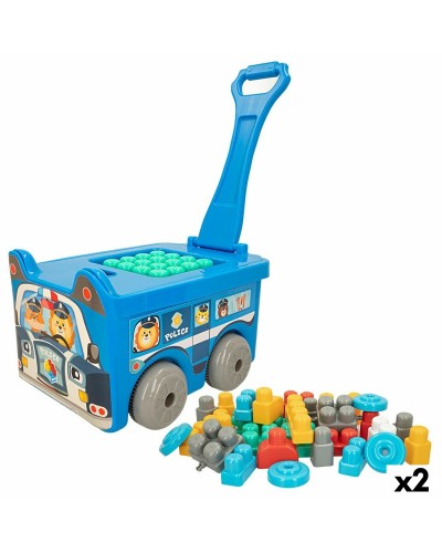 Bloques Construcciones Color Block - Maleta Coche Policía 30pz (2 Unidades)
