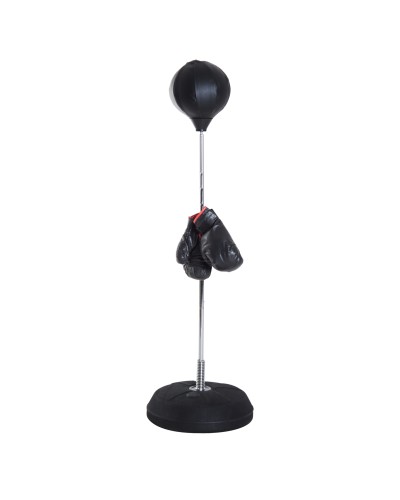 Freestanding Punching Bag with Gloves, Adjustable Height 126-144 cm and Fillable Base, Black