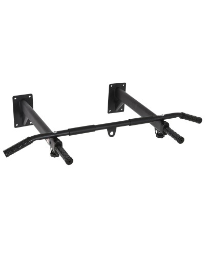 2-in-1 Wall Mounted Pull-Up Bar with 3 Different Grips, Steel, 93.5x65x17 cm, Black