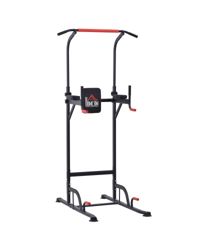 Adjustable Multifunction Power Tower Pull Up Bar 189-239cm Steel Black Red