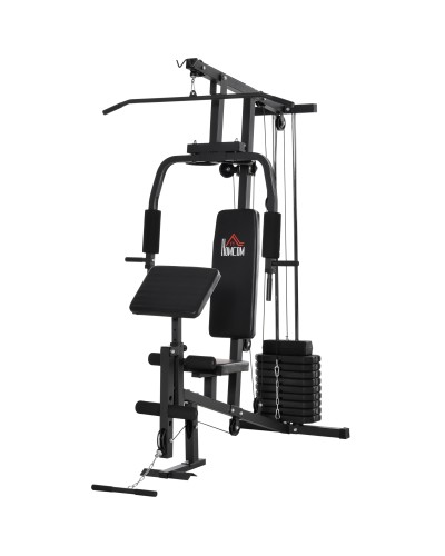 Multifunctional Fitness Station for Home & Professional Training, Steel, 148x108x207 cm, Black