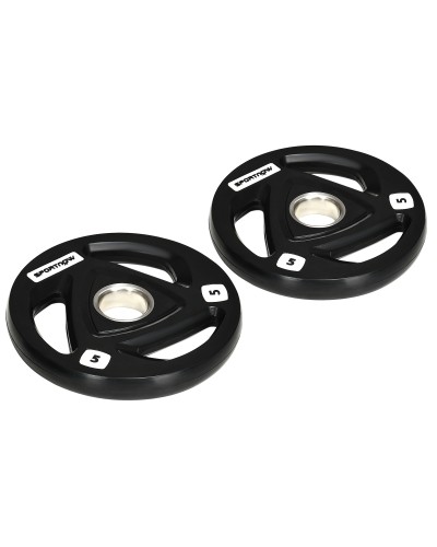  Set di 2 Dischi Pesi in Acciaio con Rivestimento in Gomma per Bilanciere