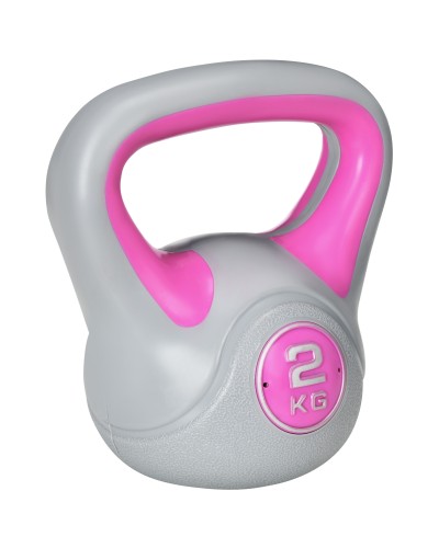 8kg PU & Sand Kettlebell with Flat Base & Handle for Deadlifts, Squats & Lifts, 18x10x20 cm, Pink