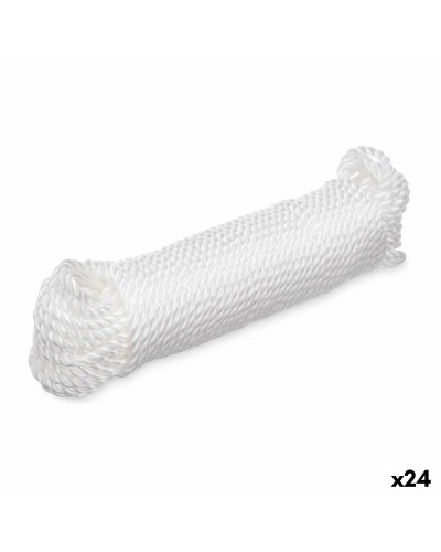 Corde à Linge Blanche 20 m - Lot Avantageux de 24 Unités
