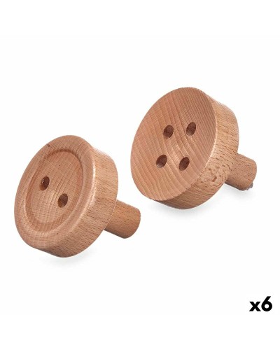Ganci in Legno Marrone | Set da 6 Pezzi | Ideali per Abbigliamento