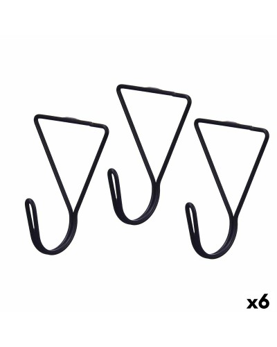 Crochets Triangulaires en Métal Noir (Lot de 3) pour Organiser la Garde-Robe
