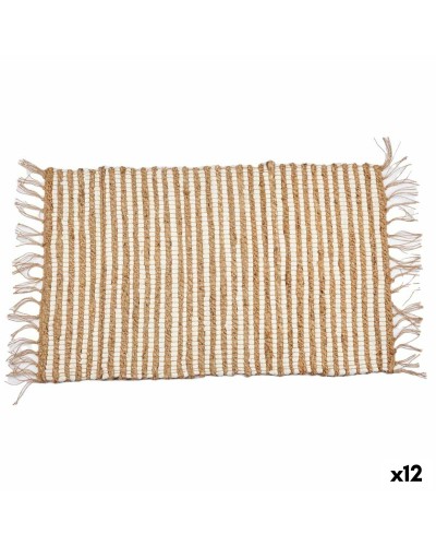 Teppich Weiß Gestreift Natur 60x90 cm (12 Stück)
