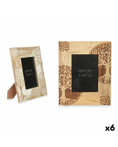 Fotoram Vit Brun Mangoträ Livets träd 22,3 x 28 x 1,5 cm (6 antal)
