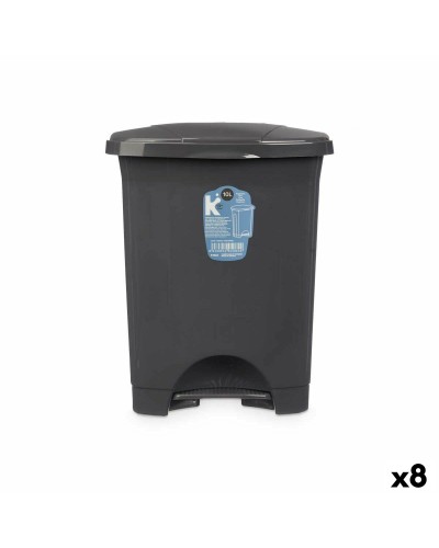 Poubelle à pédale anthracite 10 litres (Lot de 8)
