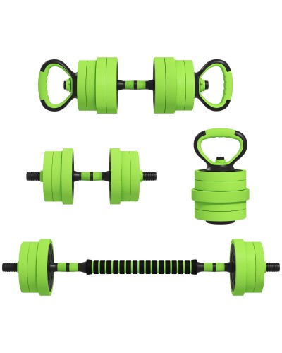  Pesi da Palestra Set 4 in 1 da 40kg totali, utilizzabile come Kettlebell, Manubri e Bilancieri