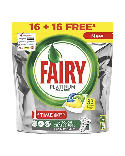 Fairy Platinum All in One Geschirrspültabs für Exzellente Reinigung
