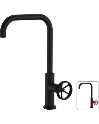 Robinet Mitigeur Rousseau Industriel Noir Mat - Cuisine/Salle de bain
