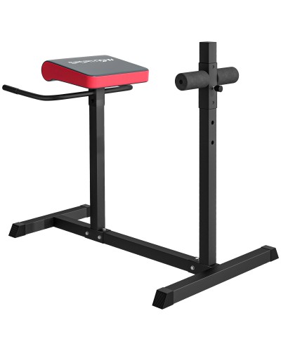  Sedia Romana Regolabile su 6 Posizioni con Maniglie Laterali, in Acciaio e PU, 110x70x95 cm, Nero