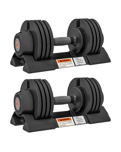  Kit Pesi Regolabili con Porta Manubri e Impugnatura Antiscivolo, in Acciaio e ABS, 33x16x16 cm, Nero