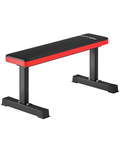 Flat Weight Bench for Weightlifting and Abdominal Exercises, Steel Frame, Cushioned, 300kg Capacity, 106x26x48cm, Black