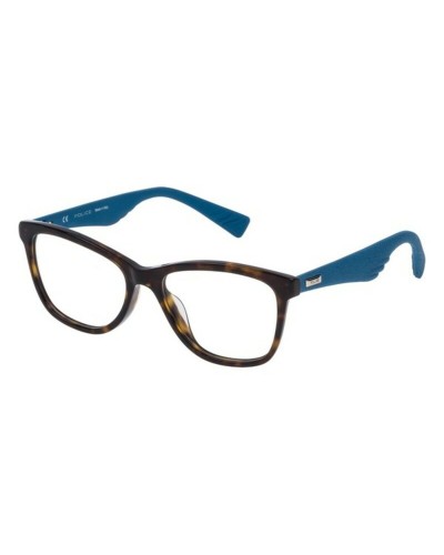 Police VPL414 Montura Gafas Mujer Plata/Azul - Diseño Elegante 52mm

