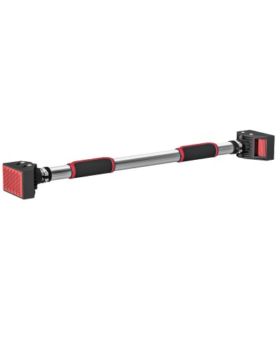 Adjustable Width Pull-Up Bar with Non-Slip Grips, 75-92x10x7 cm, Red and Black