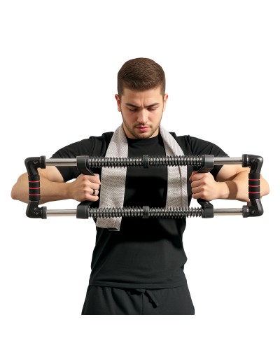  Power Twister a 4 Molle con Resistenza da 10 a 80 kg, in Acciaio Inox, 80x22x5 cm, Nero