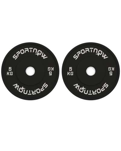  Set 2 Dischi Pesi da 5kg in Gomma con Foro da 2"/5 cm per Manubri e Bilancieri, Nero