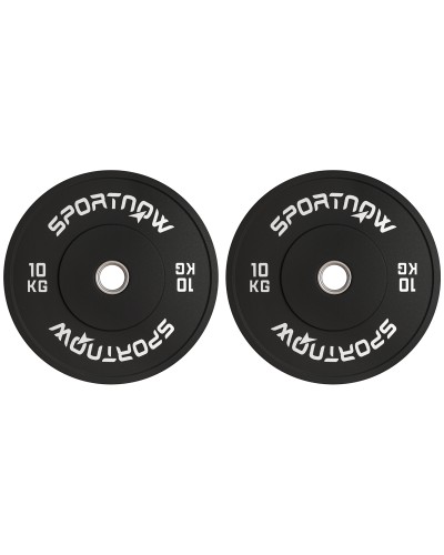  Set 2 Dischi Pesi da 10kg in Gomma con Foro da 2"/5 cm per Manubri e Bilancieri, Nero