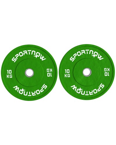 2 x 10kg Rubber Weight Plates 2"/5cm Hole - Green