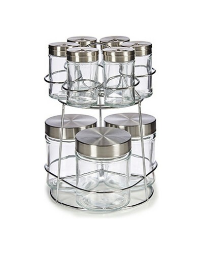 Ensemble de 9 Bocaux en Verre avec Couvercle à Visser (85 ml et 320 ml) pour Conservation des Aliments et Préparations Maison
