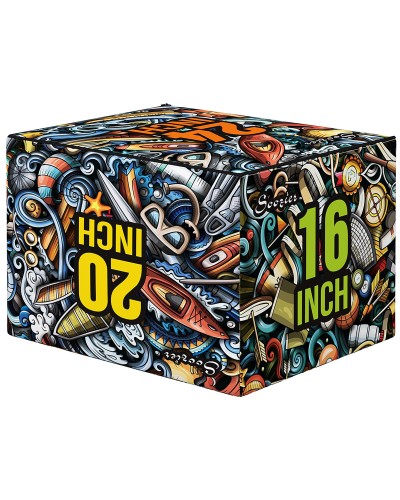  Plyo Box 3 Altezze Jumping Box Antiscivolo per Casa e Palestra, 61x51x41 cm, Multicolore