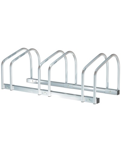 Floor or Wall Mount Bike Rack, Steel 3-Bike Stand, Up to 55mm Tires, 70.5x33x27 cm