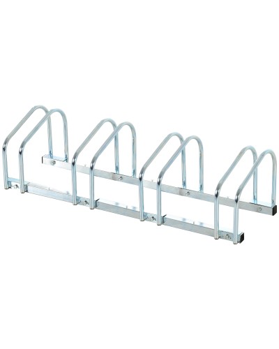  Rastrelliera Portabiciclette Parcheggio per 4 Biciclette in Acciaio, 110x33x27 cm, Argento
