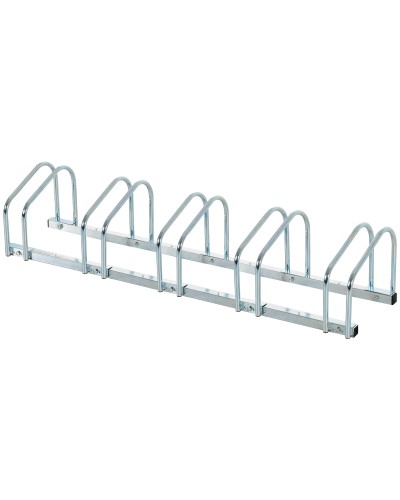 5 Bike Rack Bicycle Parking Stand Steel Silver 145x33x27cm