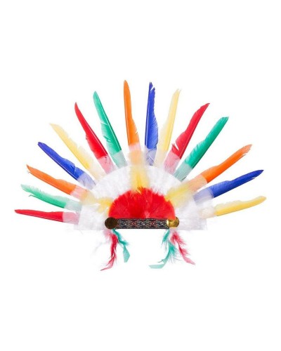 My Other Me Cappello Indiano Piume Multicolore 58x38cm - Costume Americano
