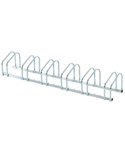 6-Bike Steel Bicycle Rack Parking Stand, 179x33x27 cm, Silver