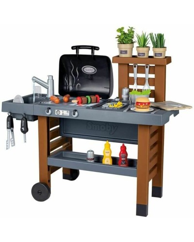 Smoby Gartenküche: Spielküche Grill mit 43 Zubehörteilen
