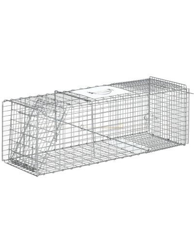 Collapsible Steel Rat, Mouse & Nutria Trap Cage, 93x31x34.5cm, Silver