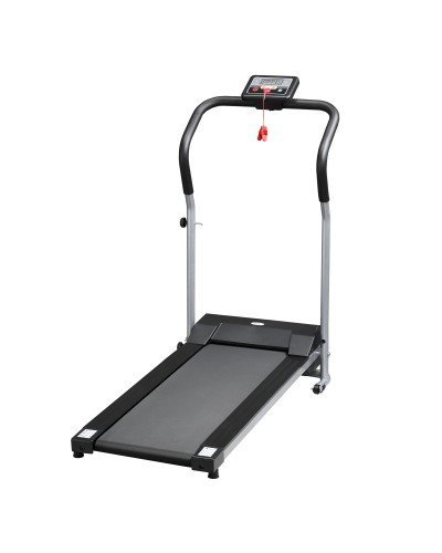 Electric Folding Treadmill with LCD Screen & 2 Wheels for Home/Office Workout, 500W Motor 10km/h Speed