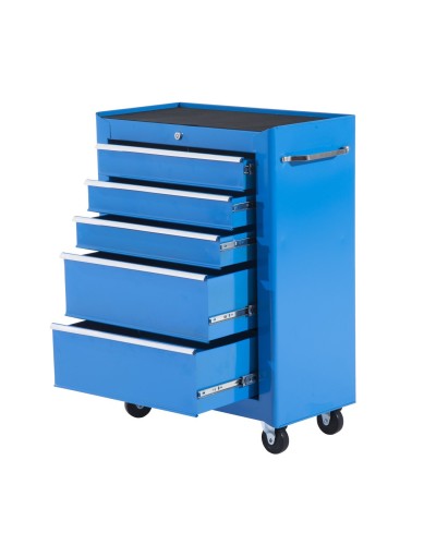  Carrello Porta Utensili Attrezzi Attrezzatura con Cassettiera Azzurro 61.5 x 33 x 82.5cm