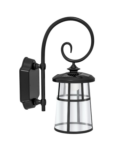  Lampada da Giardino con Pannello Solare, Impermeabile IP44 e Accensione Automatica, Nero