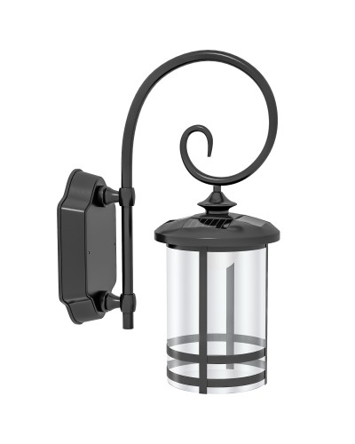 Solar Outdoor Light, IP44 Waterproof, Automatic On/Off, Black