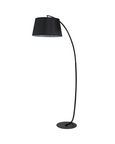  Lampada da Terra ad Arco con Paralume in Tessuto e Interruttore a Pedale, Ø47x105x190cm, Nera