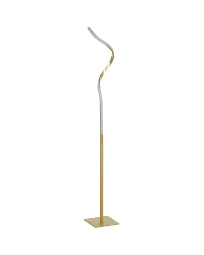 Spiral LED Floor Lamp with 3 Adjustable Brightness Levels and Foot Switch, Gold