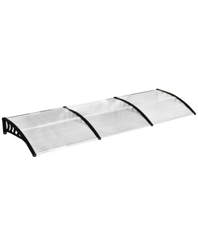 Curved Outdoor Canopy with Screws and Bolts Included, Polycarbonate, PP and Aluminum, 122x89x24 cm