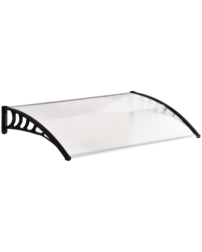 Curved Outdoor Canopy with Screws and Bolts Included, Polycarbonate, PP and Aluminum, 122x89x24 cm