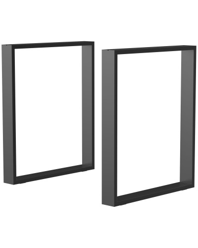  Set 2 Gambe per Tavolo Rettangolari Stile Industriale in Acciaio, Capacità 60 kg, 60x8x72 cm, Nero