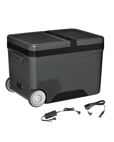 35L 12 Volt Electric Portable Cooler with Handle and LCD Display, 63.2x42x42.8 cm, Grey