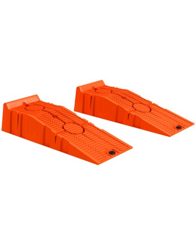  Set 2 Rampe per Auto in Plastica con Carico Massimo 5 Tonnellate, 91x30x21 cm, Arancione