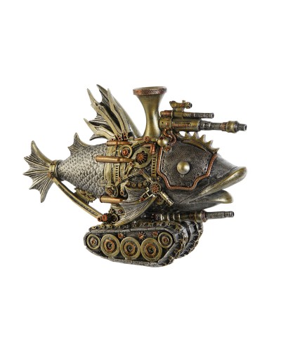 Decoratieve figuren Home ESPRIT Grijs Multicolour Vis 31,5 x 9 x 22 cm